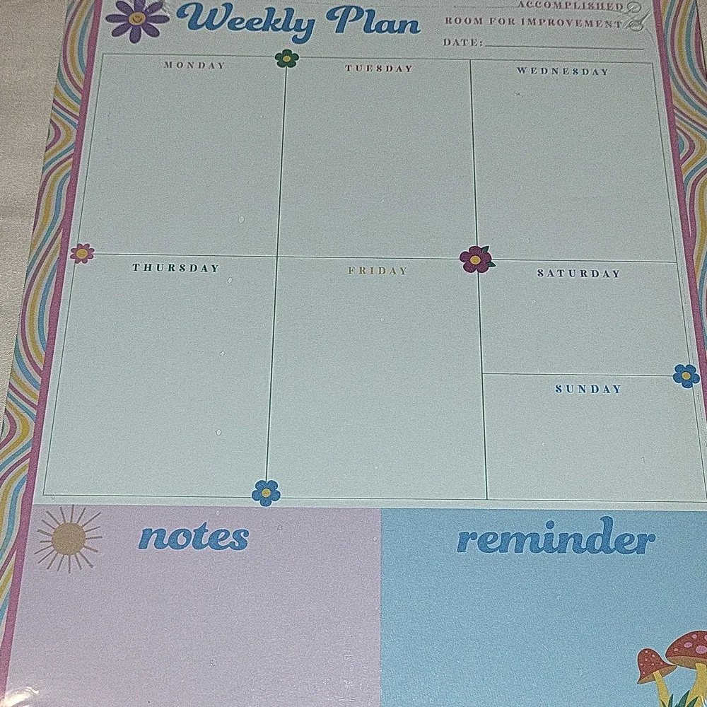 4 Packs Weekly Plan Sheets
